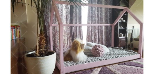 Łóżko domek Bella w stylu skandynawskim Różowe