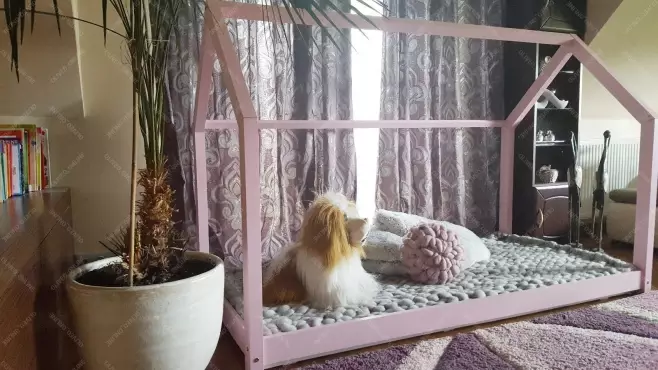 Łóżko domek Bella w stylu skandynawskim Różowe