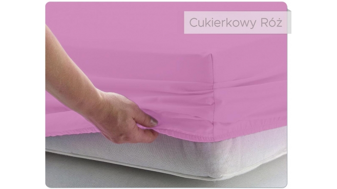 Prześcieradło BAWEŁNIANE cukierkowy róż - 60 x 120
