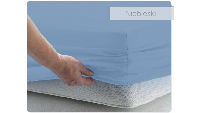 Prześcieradło BAWEŁNIANE niebieskie - 60 x 120