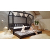 Łóżko domek z barierkami Bella w stylu skandynawskim z drugim łóżkiem