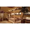 Łóżko domek z barierkami Bella w stylu skandynawskim